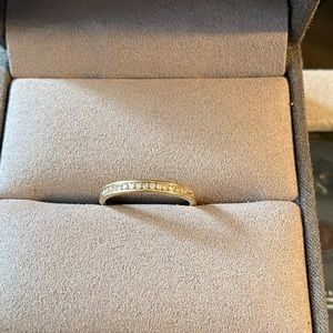 Ladies 10k Gold Champagne Diamonds Half Eternity Ring size 7